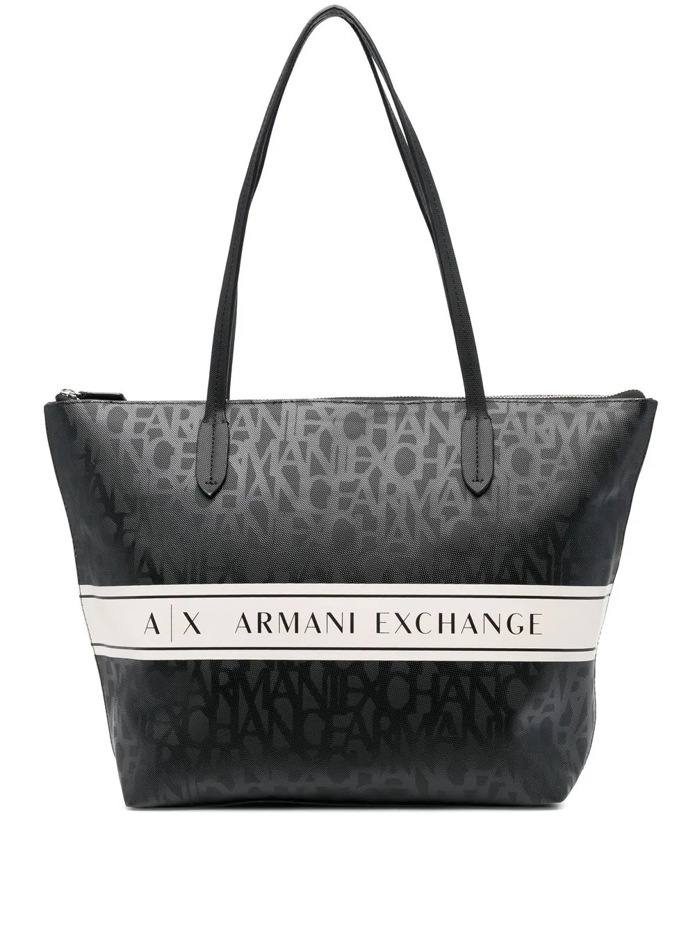 

Armani Exchange logo-print strap tote bag - Black