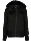 Moose Knuckles shearling-trim bomber jacket - Black
