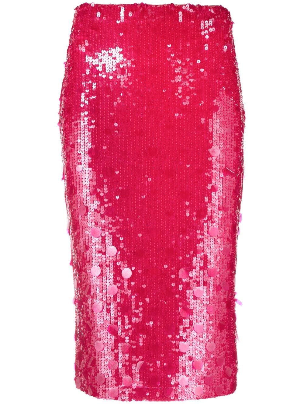 P.a.r.o.s.h Sequin-embellished Pencil Skirt In Fuchsia