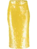 P.A.R.O.S.H. sequin-embellished midi skirt - Yellow