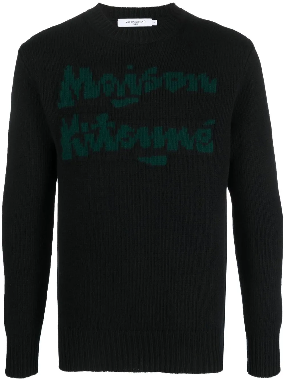 

Maison Kitsuné intarsia-knit logo jumper - Black