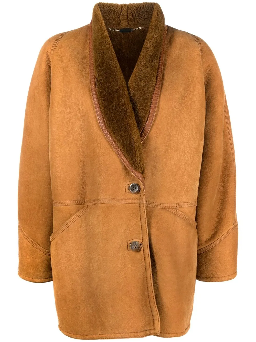 

A.N.G.E.L.O. Vintage Cult 1980s single-breasted shearling coat - Brown