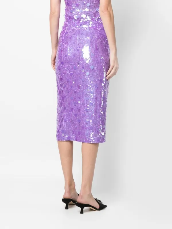 ワンピース PAROSH Women Mid Skirts PIMPY D726039 042 233891 Purple P.A.R.O.S.H. sequin-embellished Midi Skirt | Purple | FARFETCH