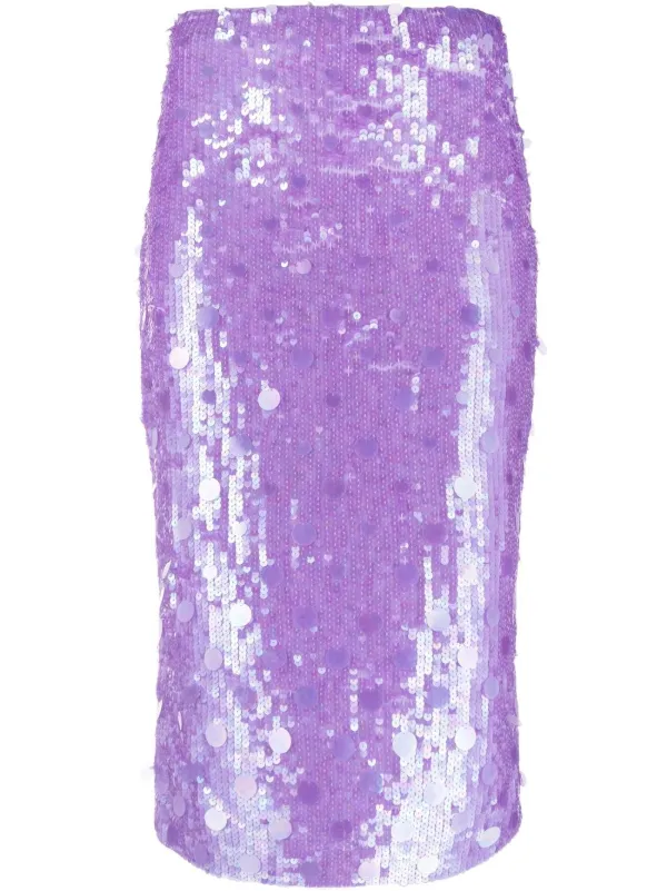 ワンピース PAROSH Women Mid Skirts PIMPY D726039 042 233891 Purple P.A.R.O.S.H. sequin-embellished Midi Skirt | Purple | FARFETCH