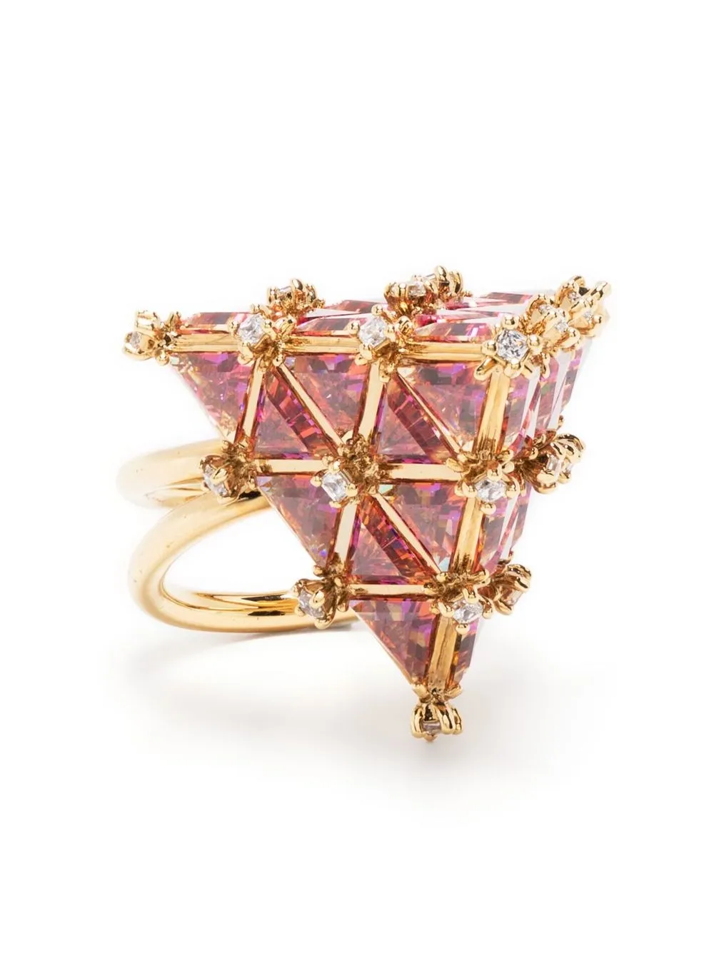 

Swarovski Curiosa pyramid cocktail ring - Gold