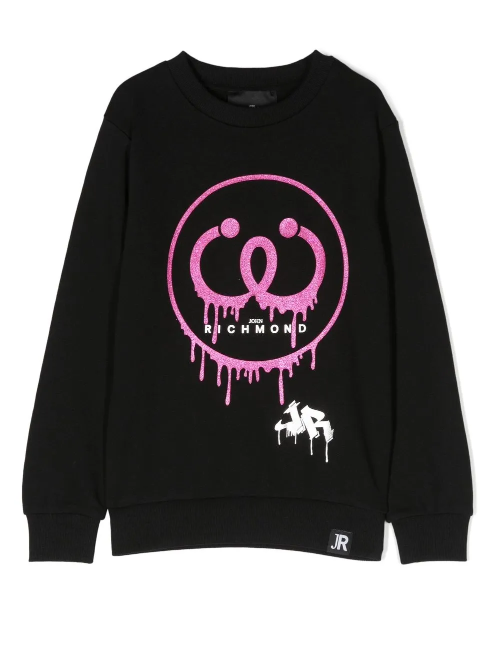 

John Richmond Junior logo-print cotton sweatshirt - Black