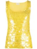 P.A.R.O.S.H. sequin-embellished U-neck vest - Yellow