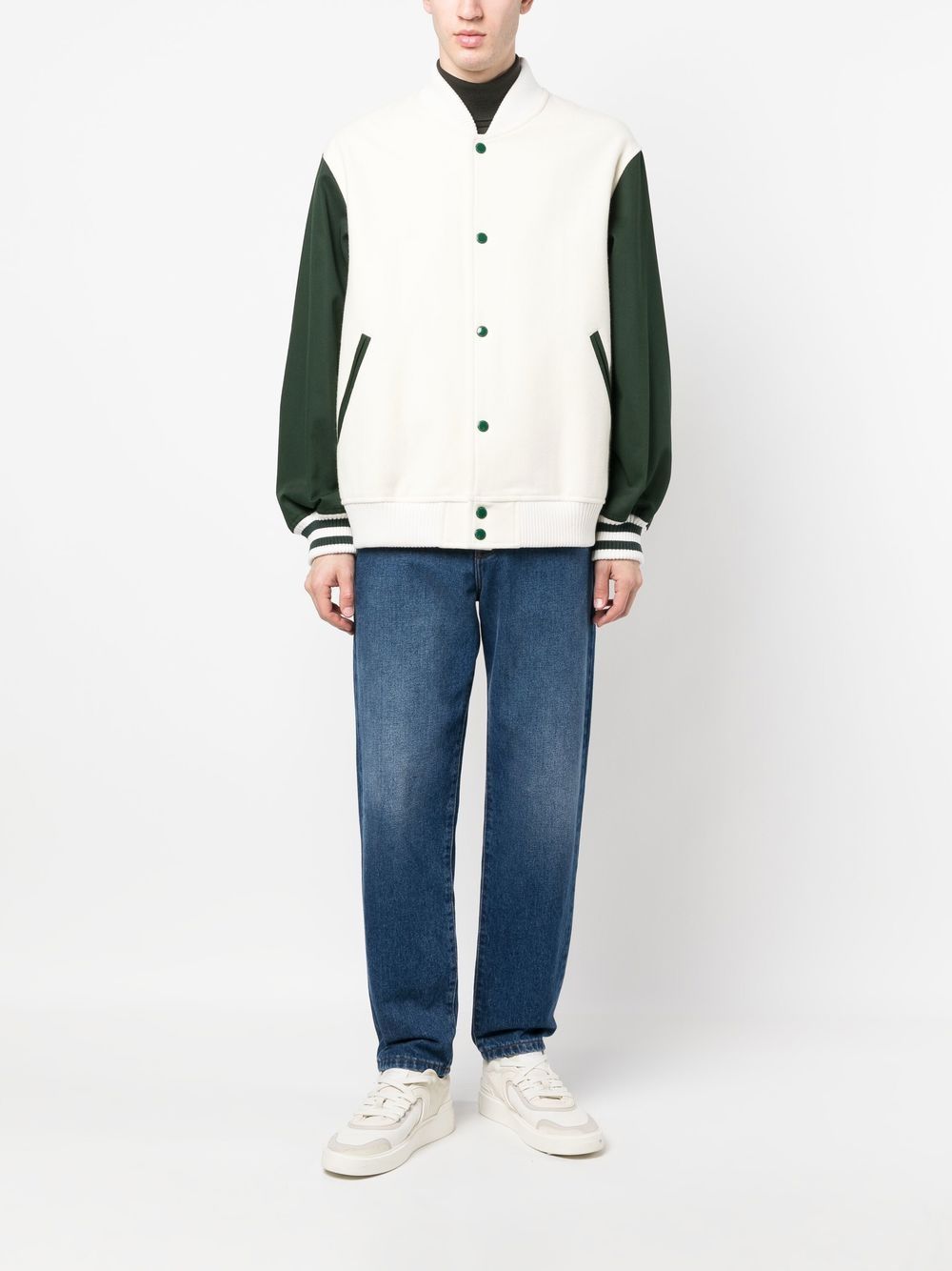 Shop Jpress Colour-block Sport Jacket In White Green