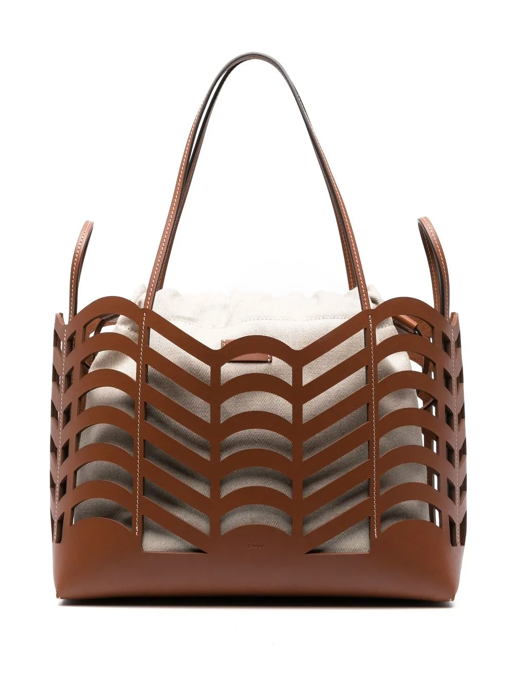 

Chloé Kayan small leather tote bag - Brown