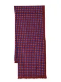 N.Peal checked cashmere scarf - Red
