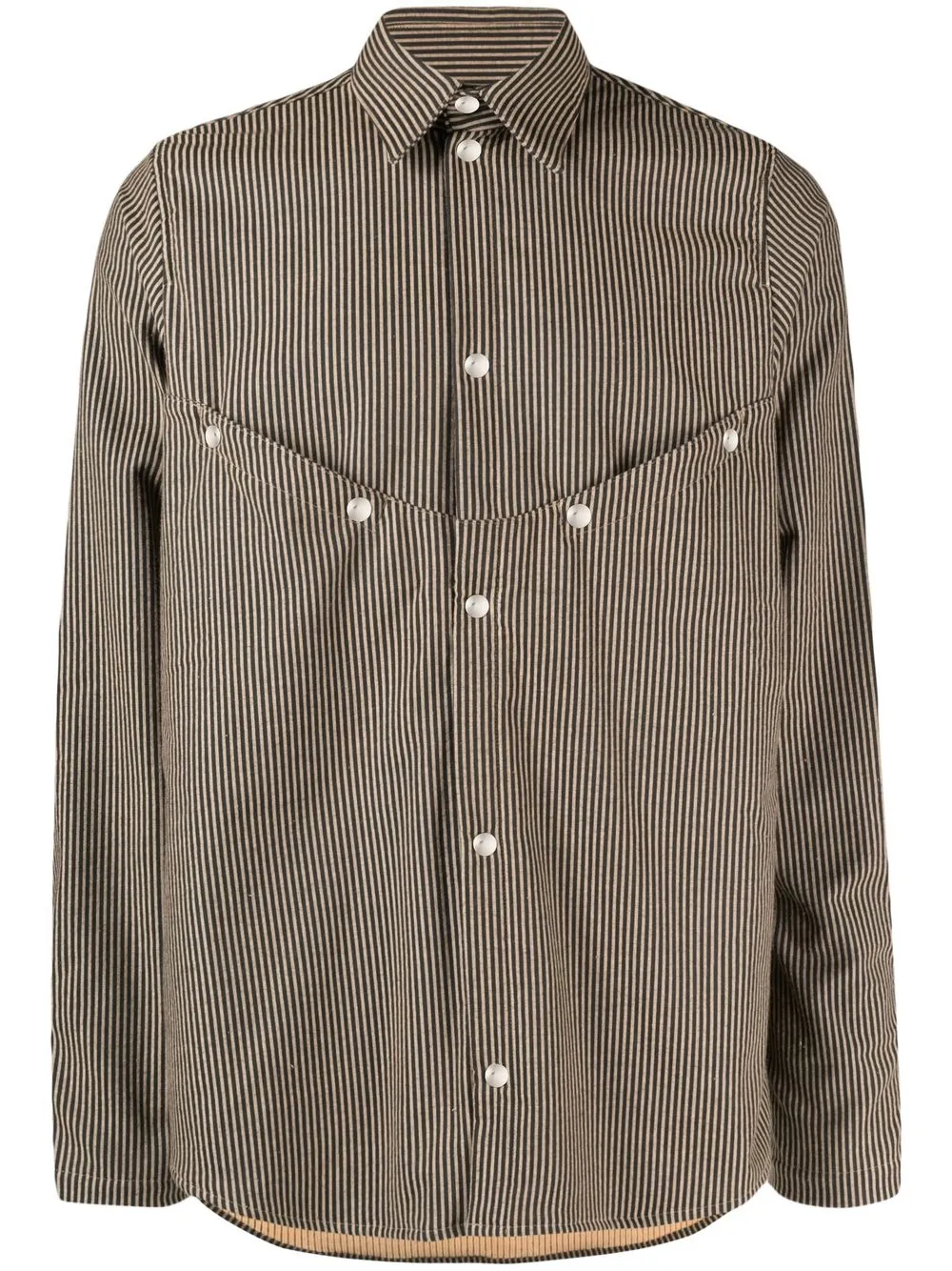 

RANRA Western-style striped shirt - Neutrals