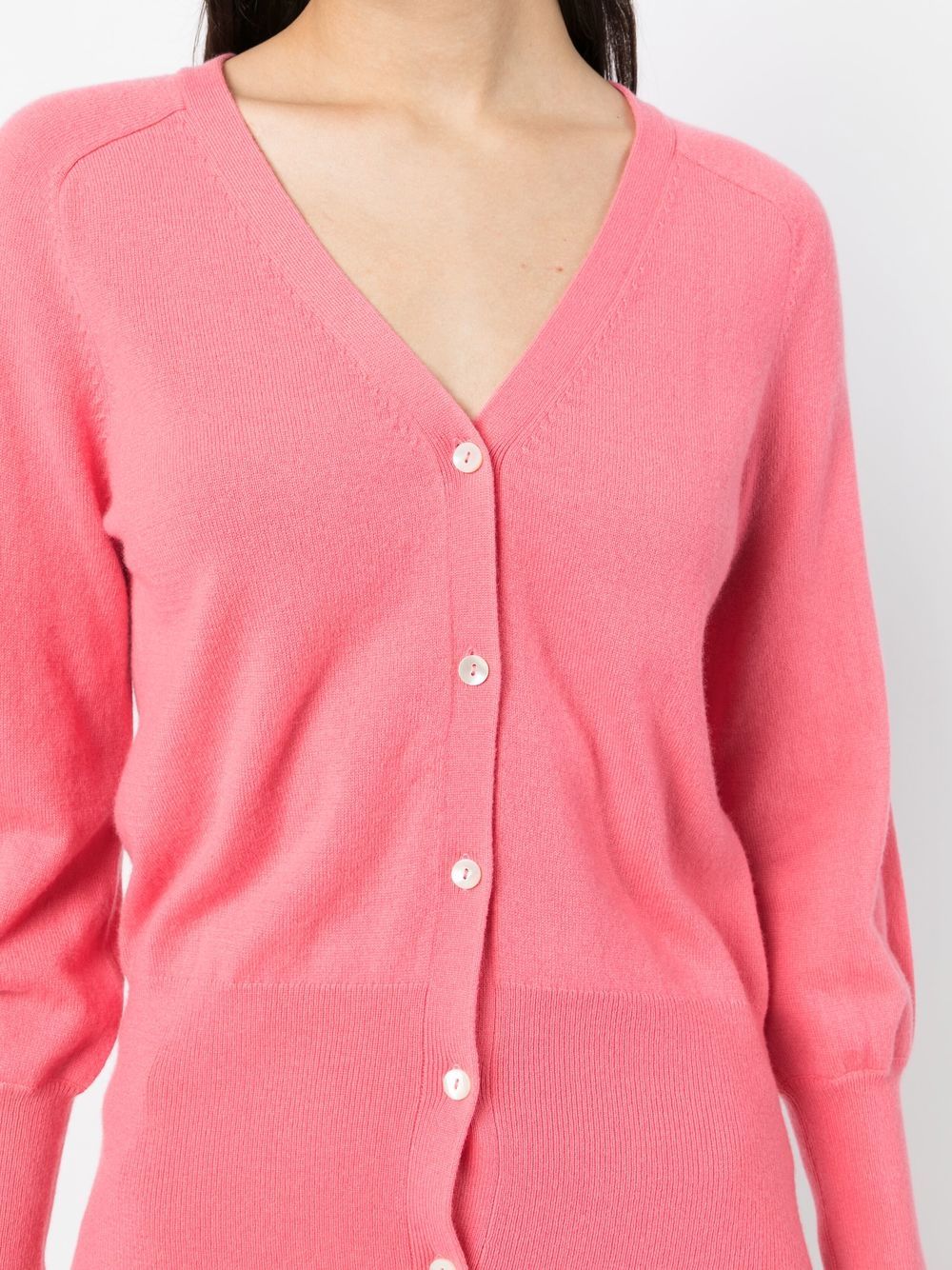 Shop N•peal Fine-knit V-neck Cardigan In Pink