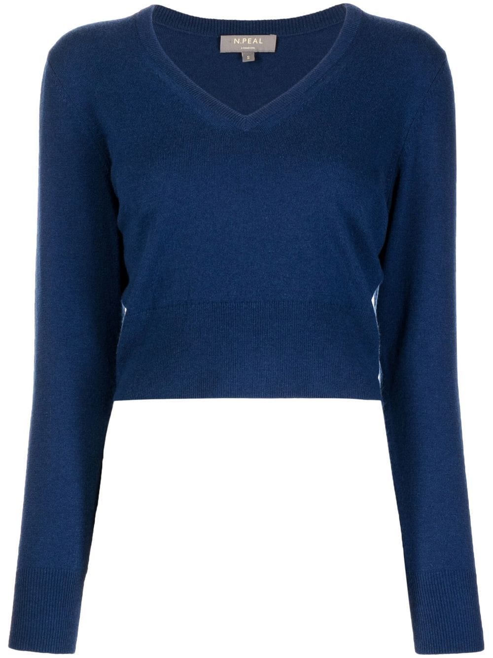 

N.Peal cropped V-neck jumper - Blue