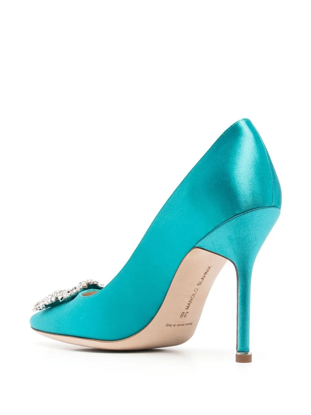 Shop Manolo Blahnik Hangisi 105mm Satin Pumps In Blue