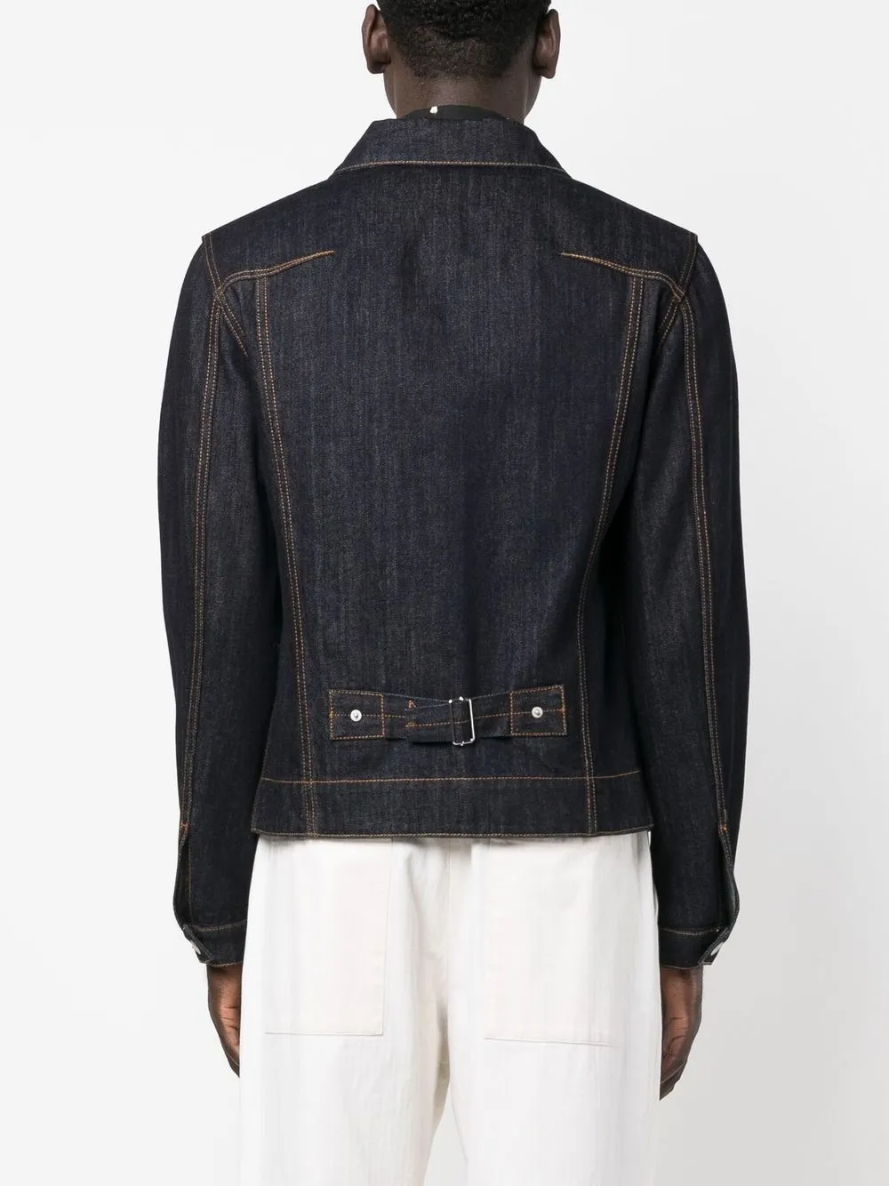 Alexander Mcqueen Strapdetail Denim Jacket In Blue ModeSens