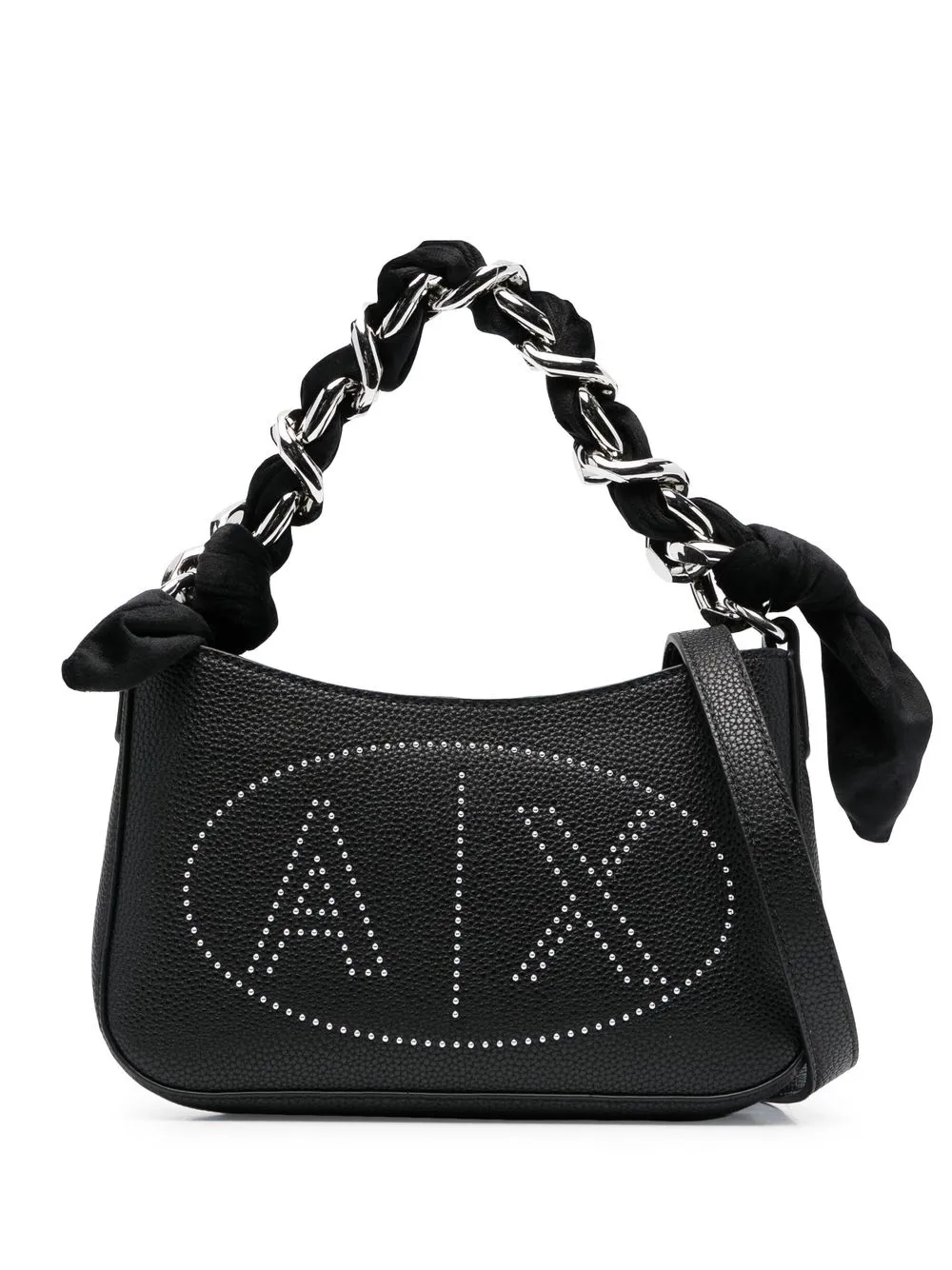 

Armani Exchange studded logo shoulder bag - Black