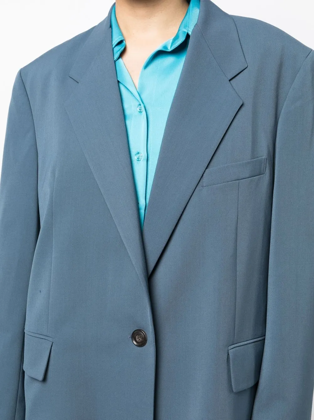 Low Classic Single-breasted Oversize-frame Blazer In 蓝色