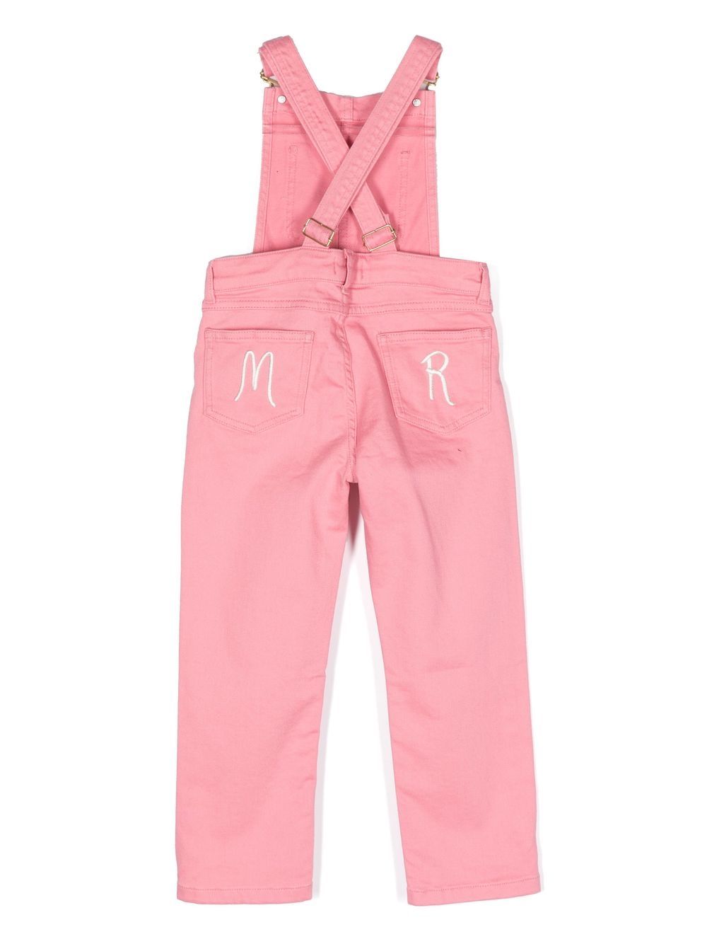 Shop Mini Rodini Logo-embroidered Dungarees In Pink