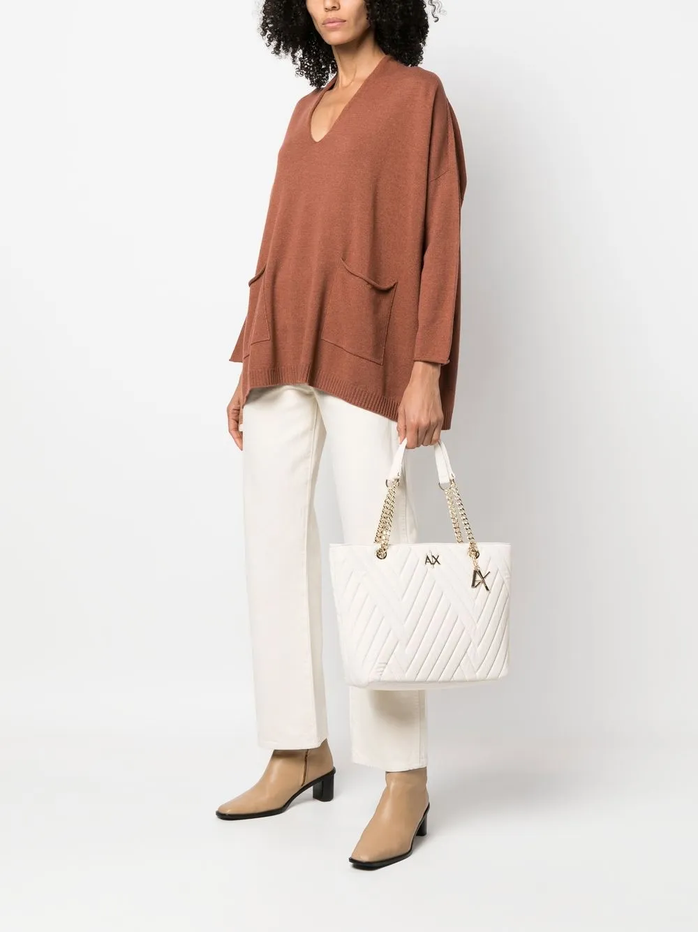 Armani Exchange Logo Quilted totebag Farfetch