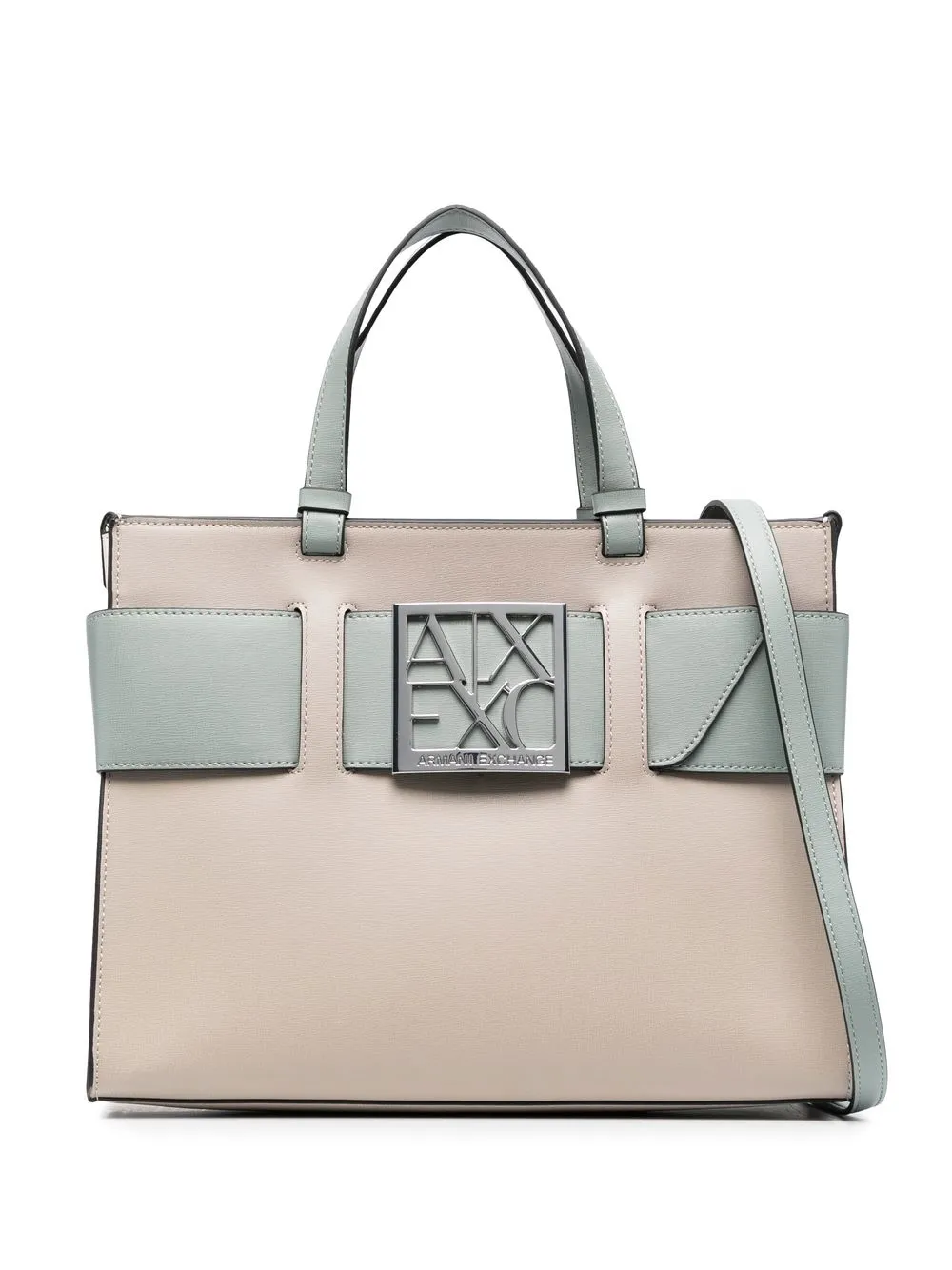 

Armani Exchange logo-plaque paneled tote bag - Neutrals