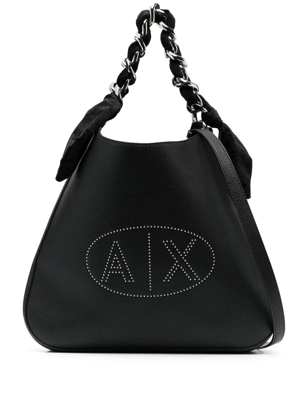 

Armani Exchange logo-print faux-leather tote bag - Black