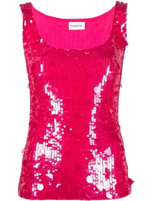 P.A.R.O.S.H. sequin-embellished tank top