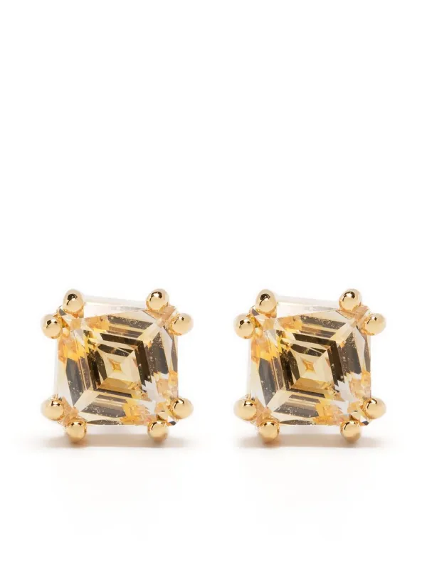 Gold swarovski outlet crystal earrings