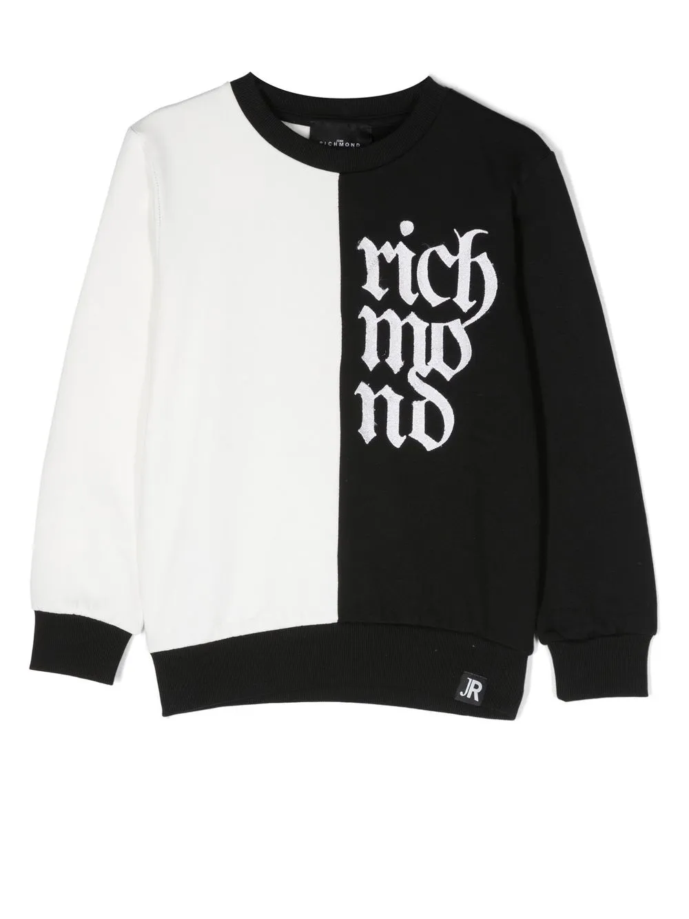 

John Richmond Junior logo print two-tone sweatshirt - Black