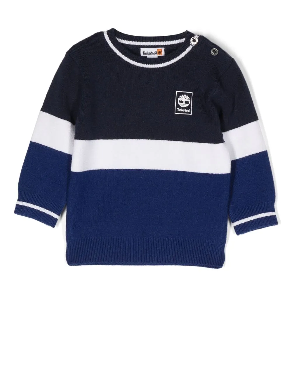 

Timberland Kids striped logo-print jumper - Blue
