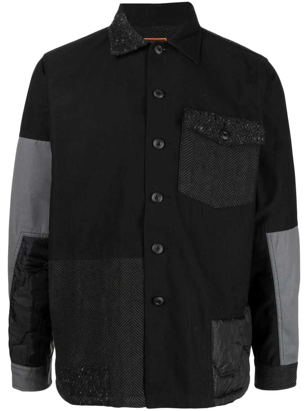 Maharishi Colour-block Panel Shirt In Black