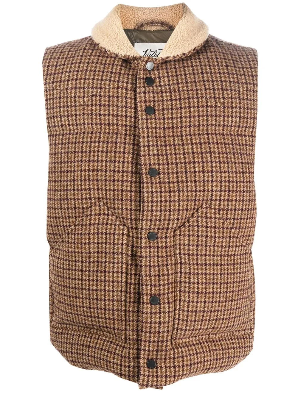 

Valstar houndstooth virgin wool padded gilet - Brown