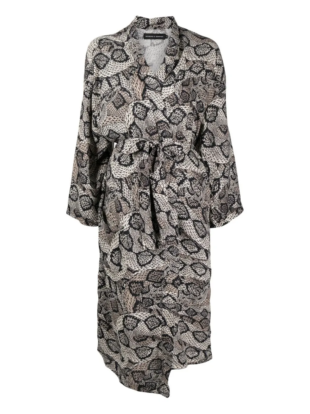 

Desmond & Dempsey snakeskin linen robe - Neutrals