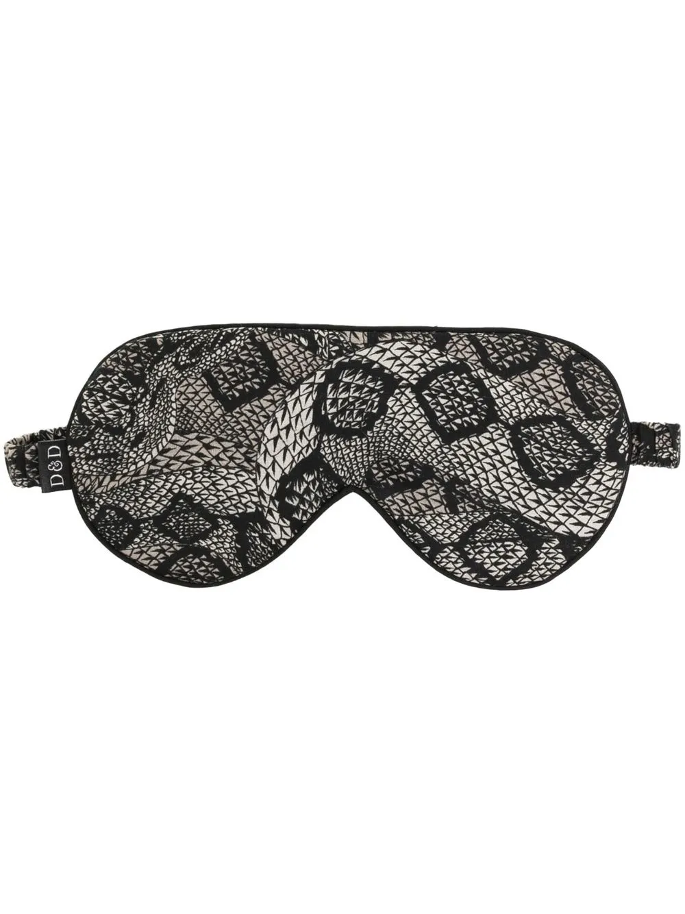 

Desmond & Dempsey snakeskin print eye mask - Black