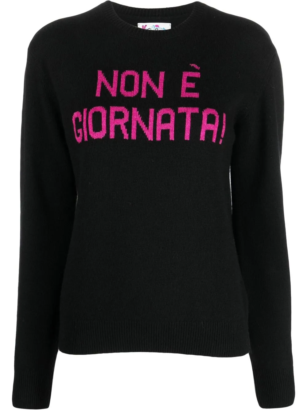

MC2 Saint Barth knitted intarsia-slogan jumper - Black