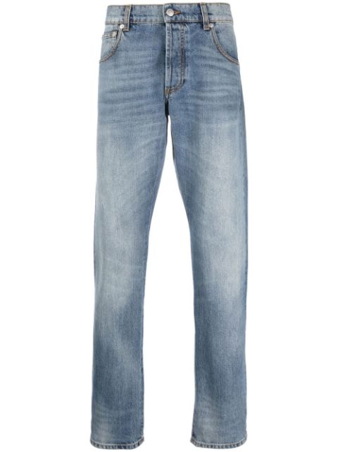 Alexander McQueen stonewashed straight-leg jeans Men