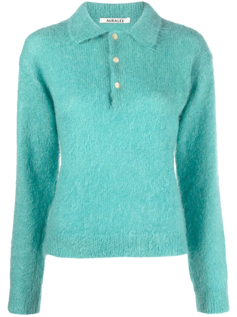 

Auralee knitted polo-top - Blue