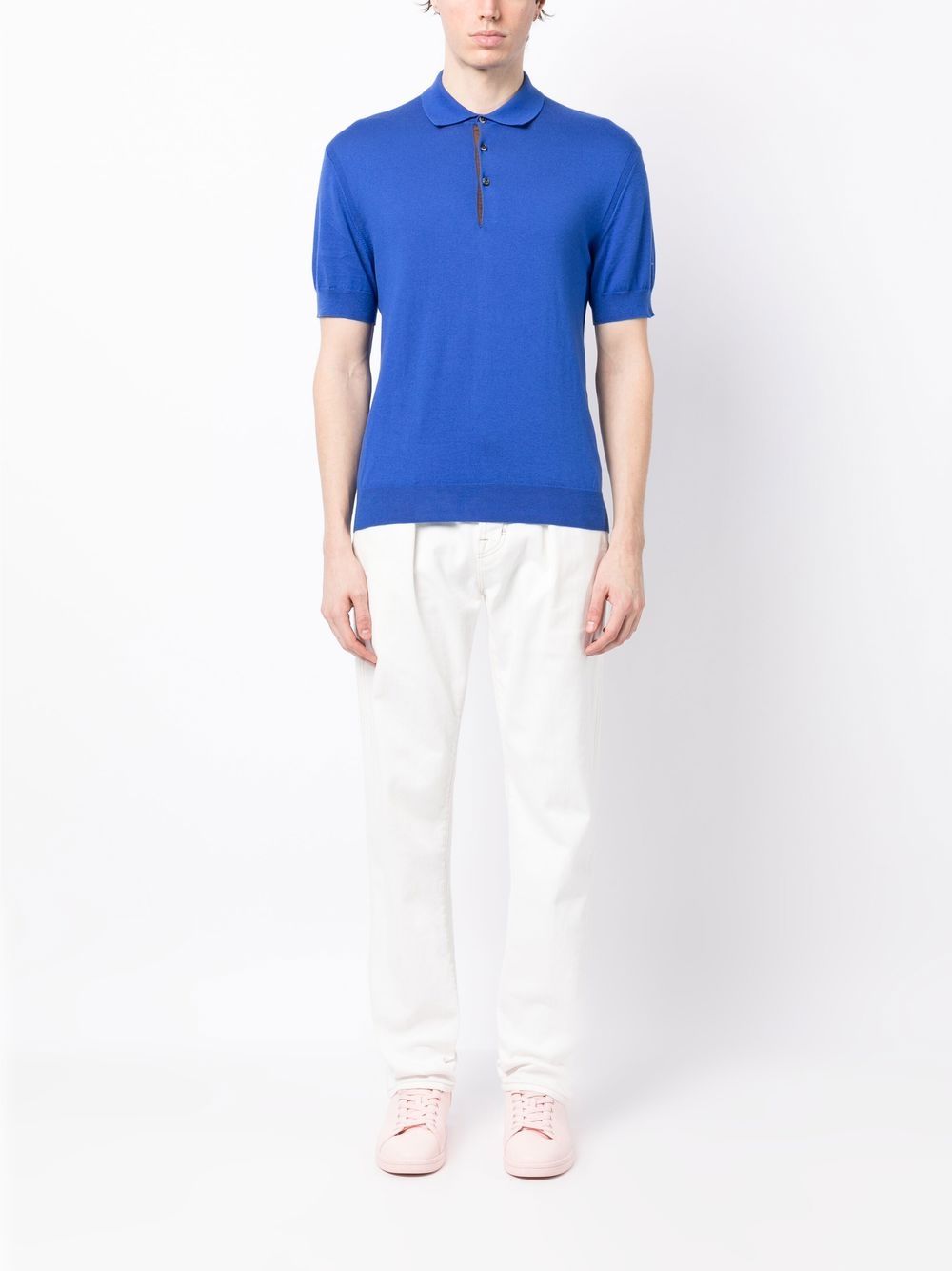 N.Peal Gebreid poloshirt - Blauw