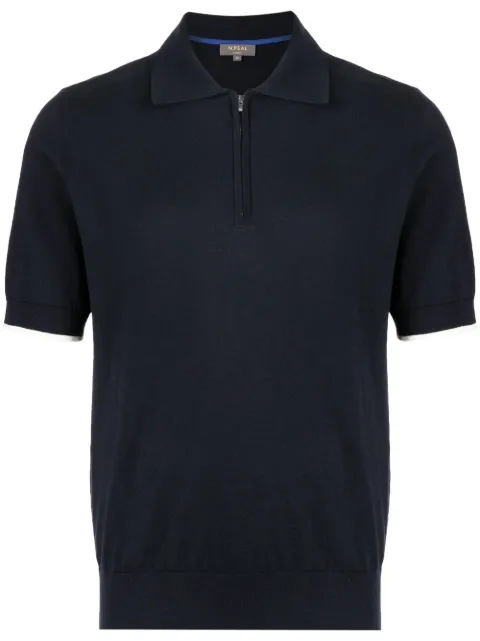 N.Peal knitted half-zip polo shirt