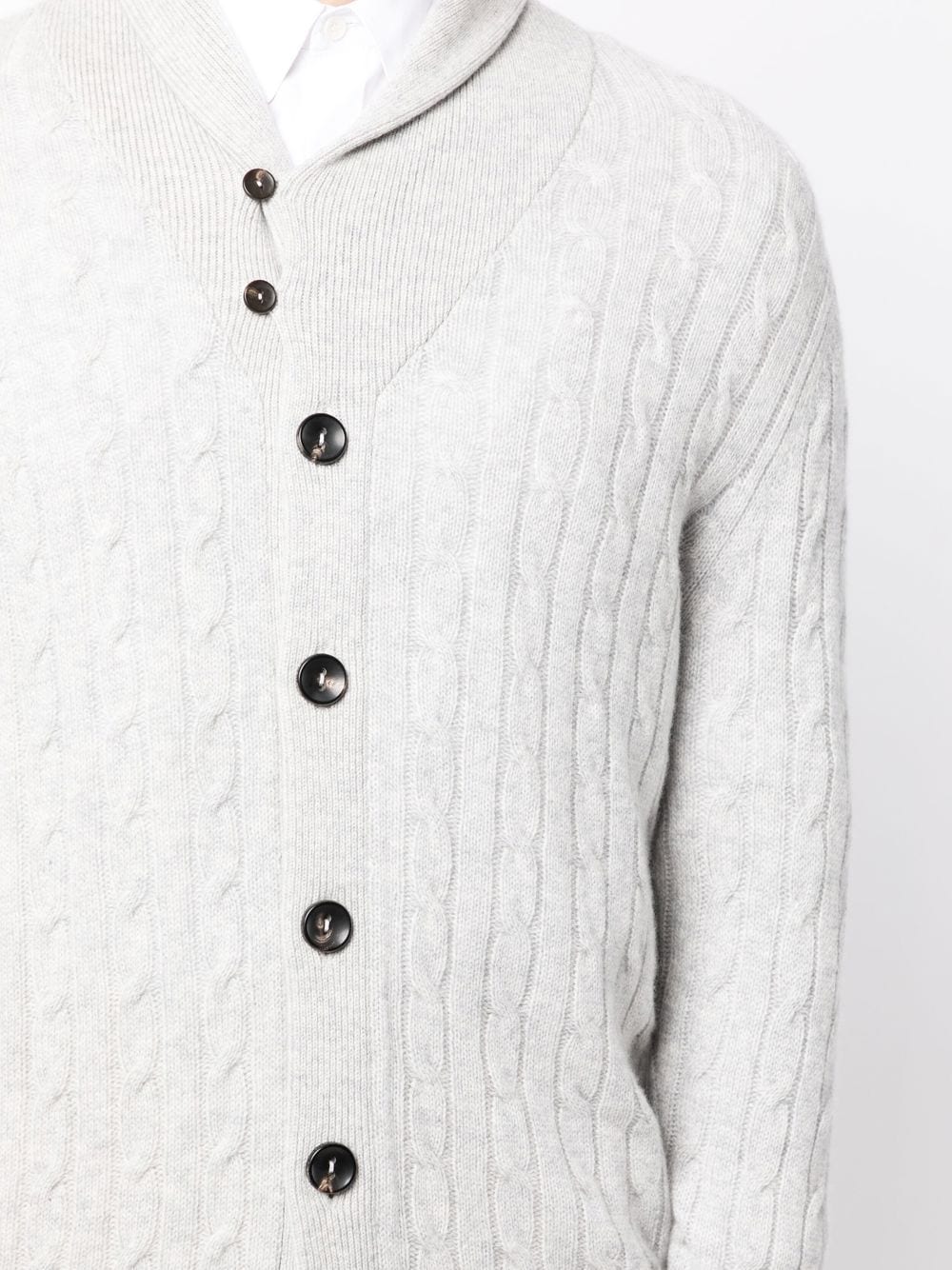 N.Peal Shawl Collar Cable Knit Cardigan Farfetch