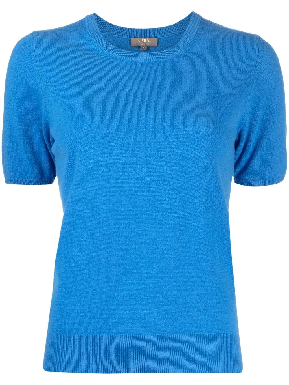 N•peal Short-sleeved Cashmere Top In Blue