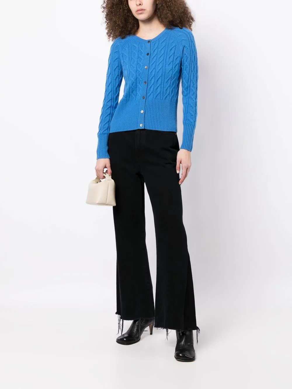 N.Peal Kabelgebreid vest - Blauw