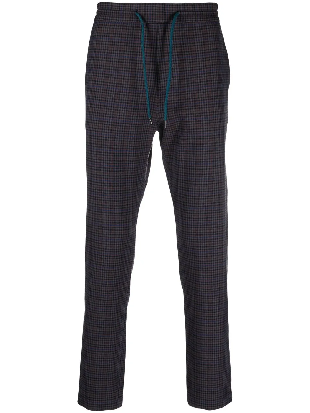 

PS Paul Smith plaid-print drawstring waist trousers - Blue