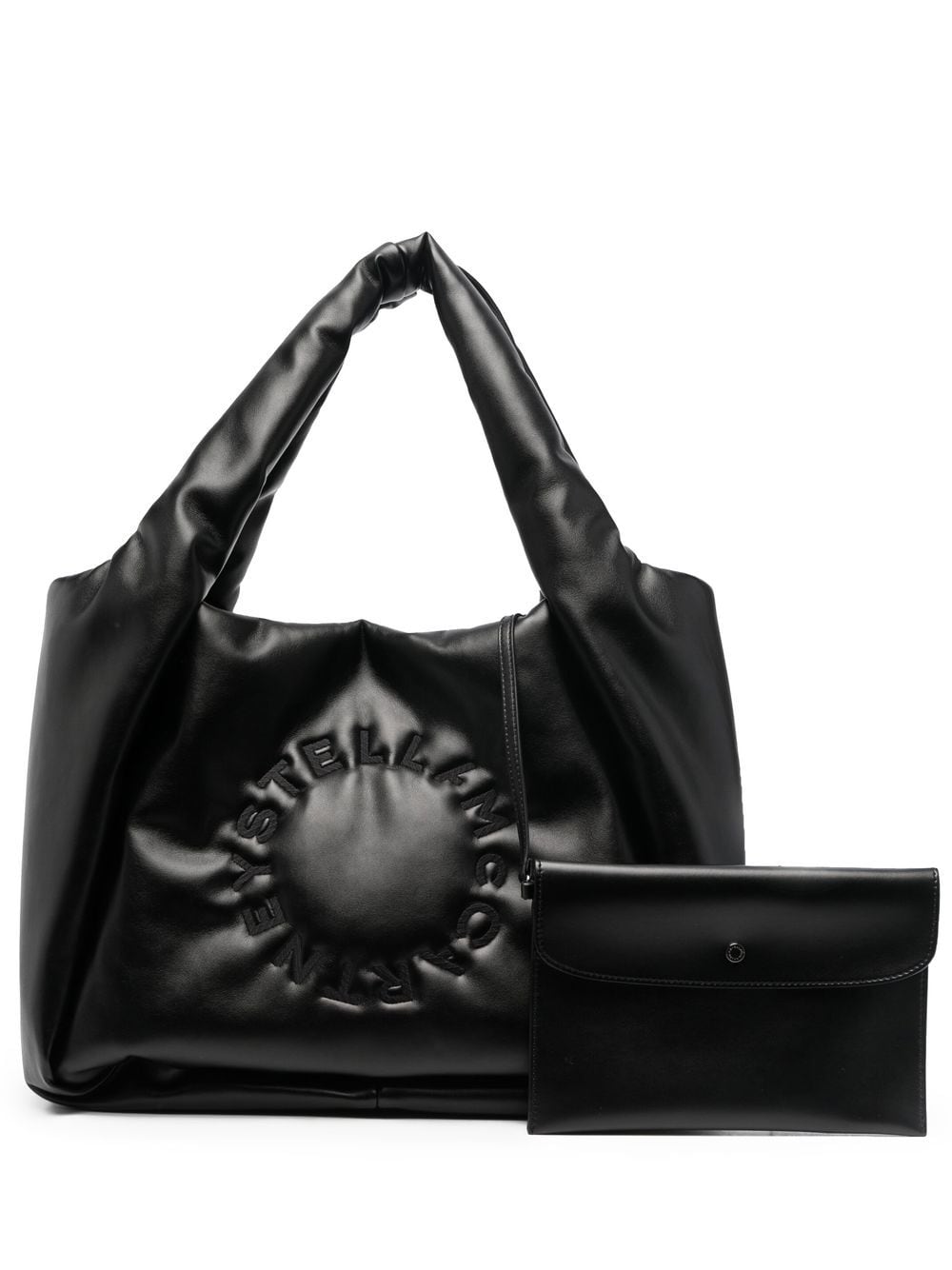 Stella Mccartney Stella Logo Puffer Tote Bag In 黑色