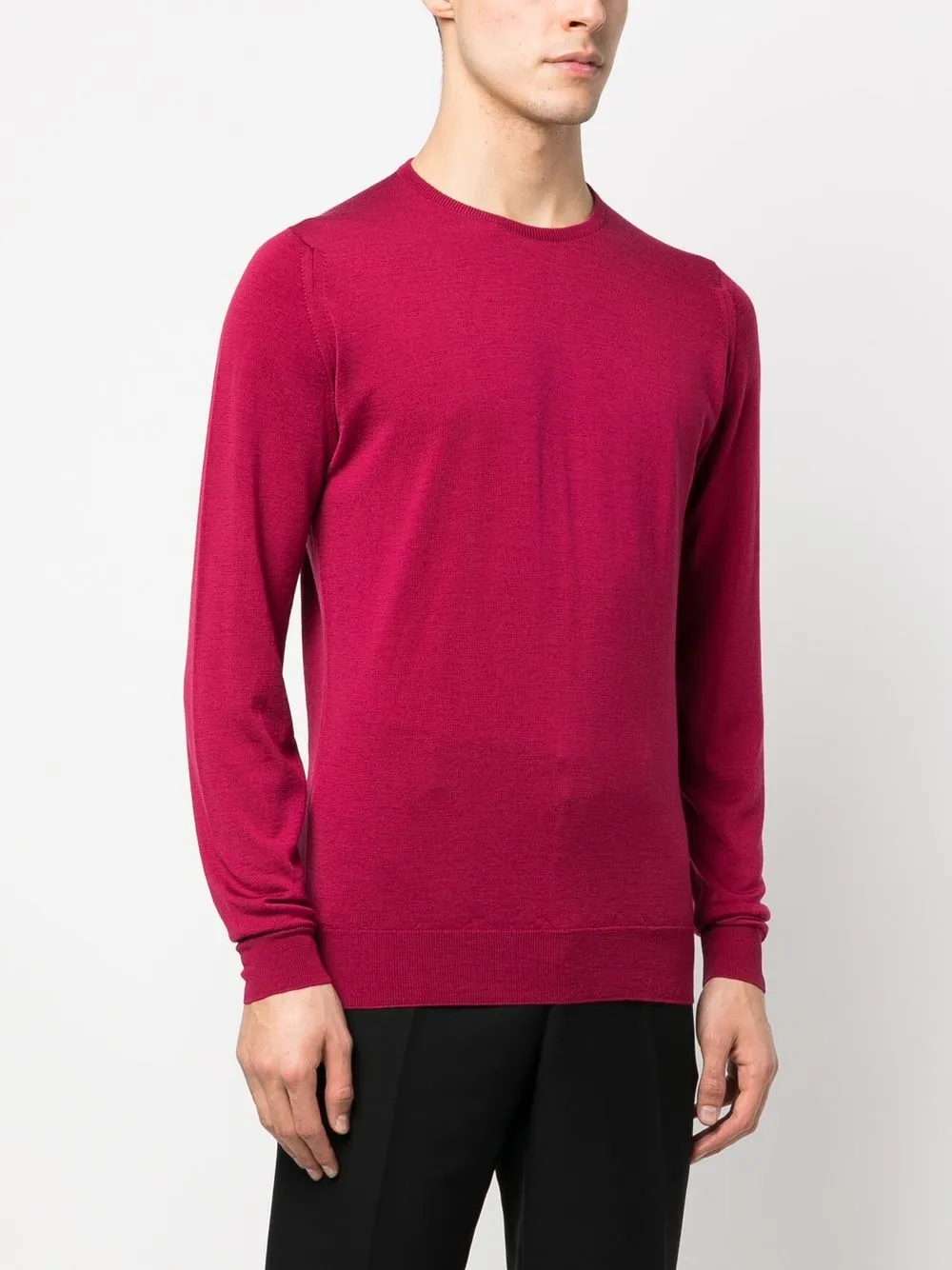 Shop John Smedley Round-neck Knit Jumper In Pink