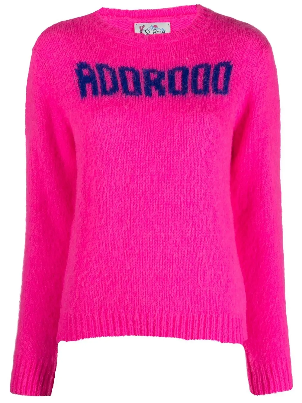 

MC2 Saint Barth intarsia-knit crew slogan crew neck jumper - Pink