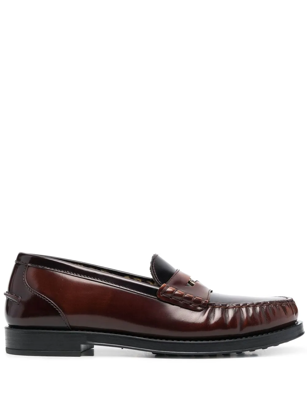 

Tod's penny-embellished leather loafers - Brown