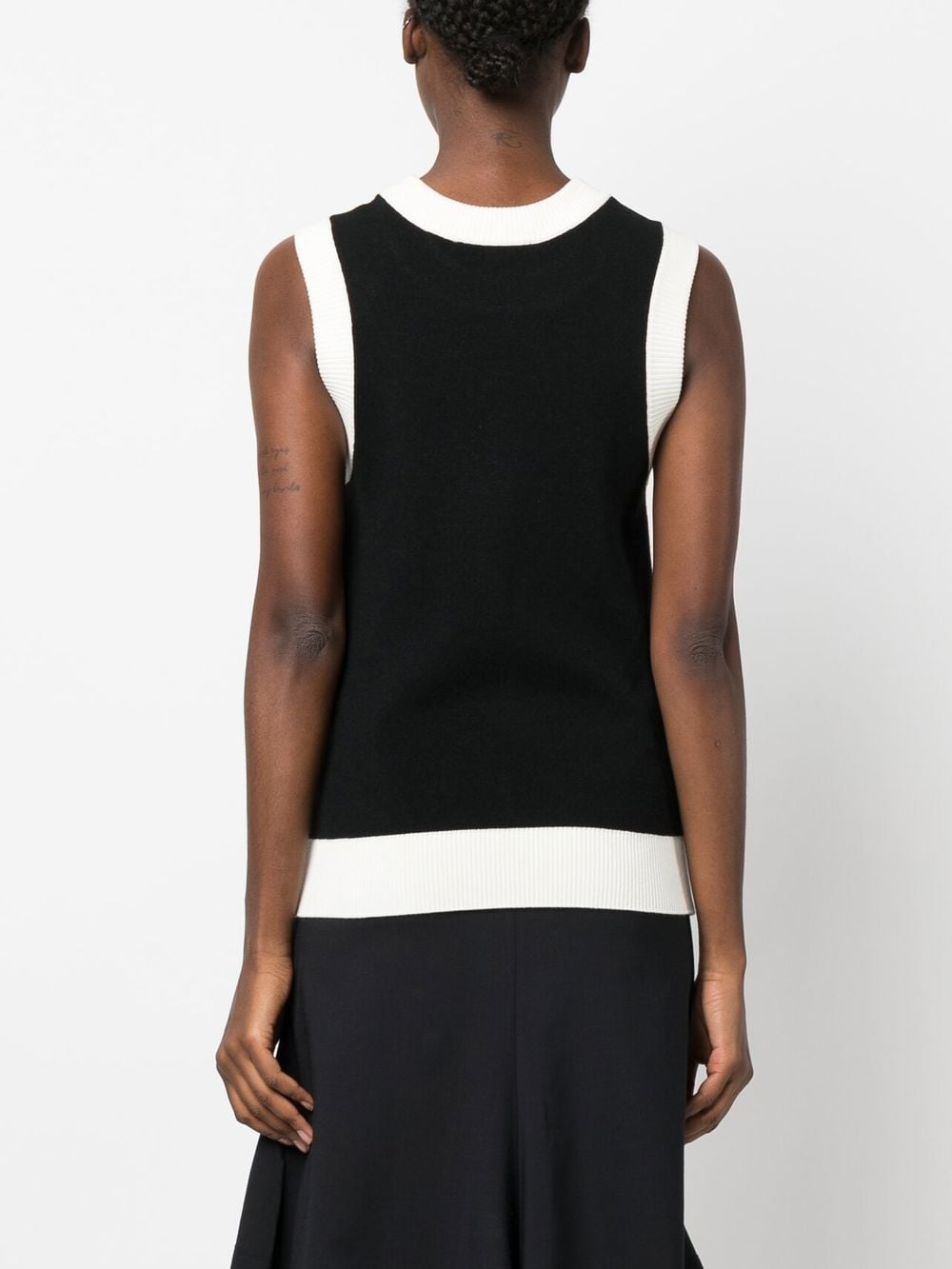 Shop Viktor & Rolf Two-tone Intarsia Knitted Tank Top In Black