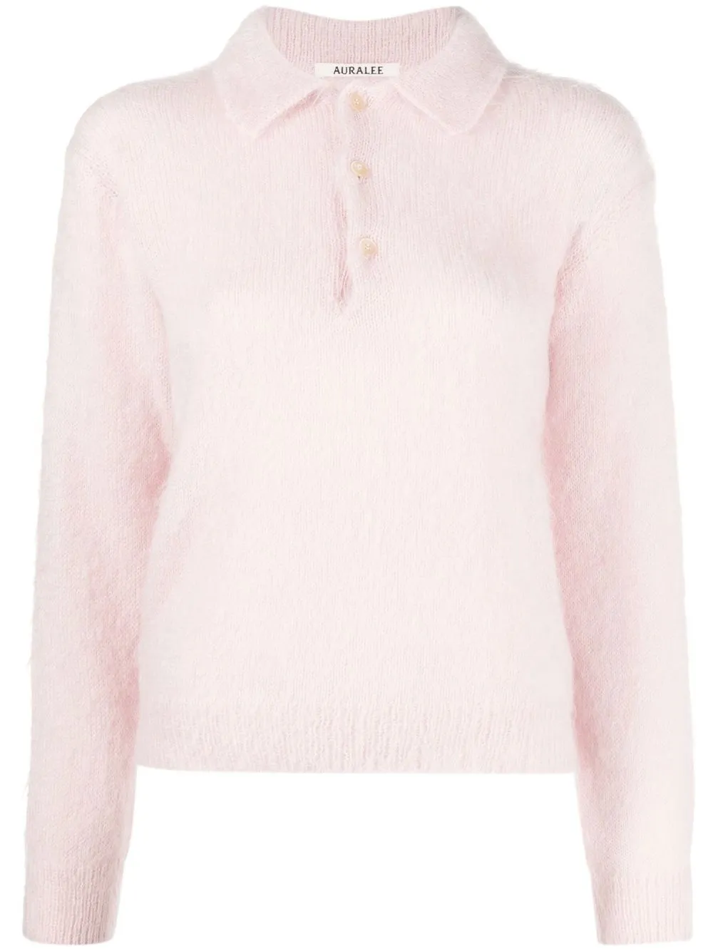 

Auralee long-sleeve polo-jumper - Pink