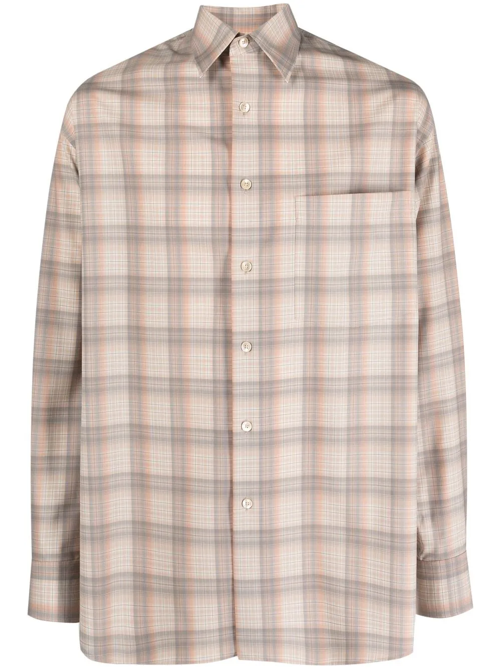 

Auralee plaid-pattern wool shirt - Neutrals