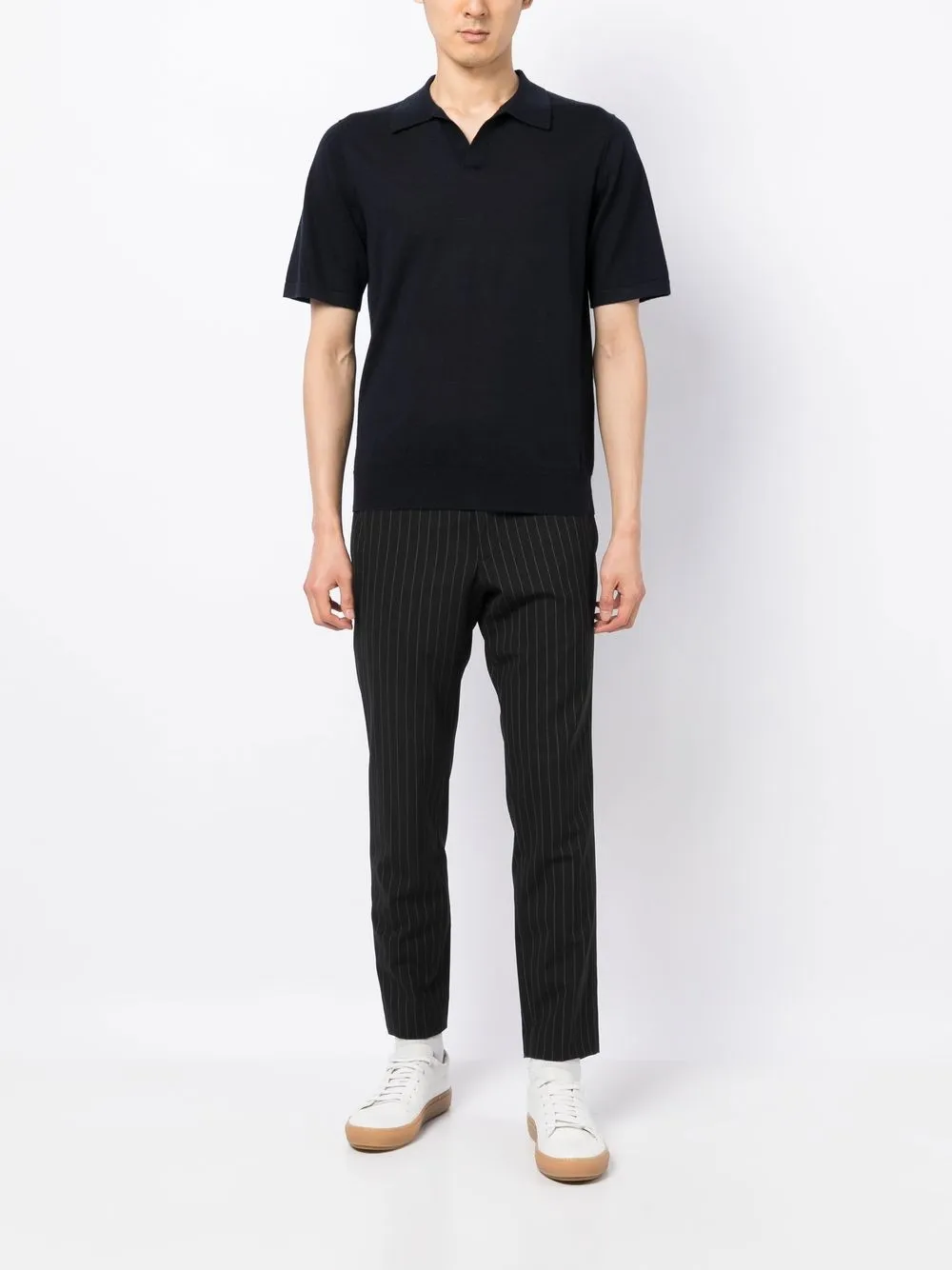 N.Peal Poloshirt met V-hals - Blauw